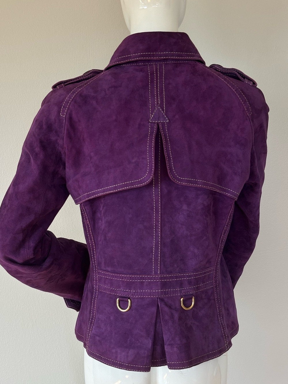 DSQUARED2 Purple Suede Leather Jacket IT 44 Made in Italy - Picture 7 of 15